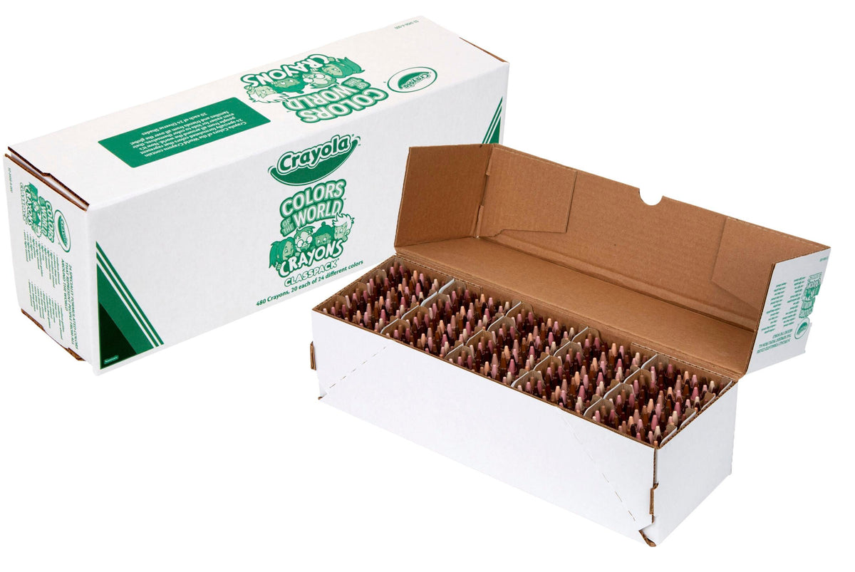 CRAYONS CRAYOLA CLASSPACK COLORS OF THE WORLD STANDARD 24-COLOR SET OF 480