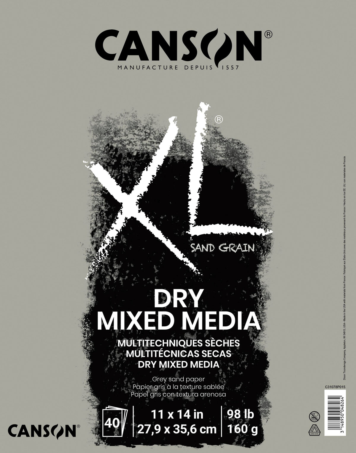 PAPER DRAW PAD CNSN XL 11X14 IN GRY 98 LB 40 SHTS