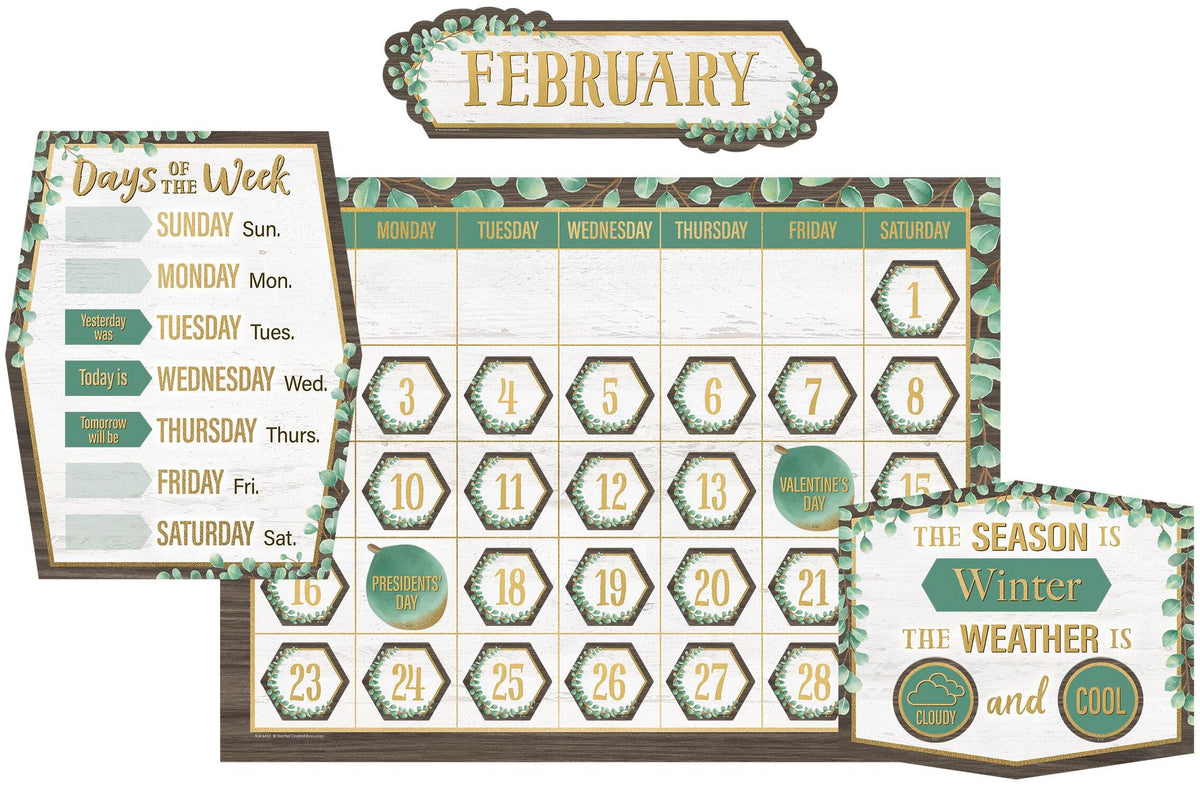 EUCALYPTUS CALENDAR BULLETIN BOARD SET