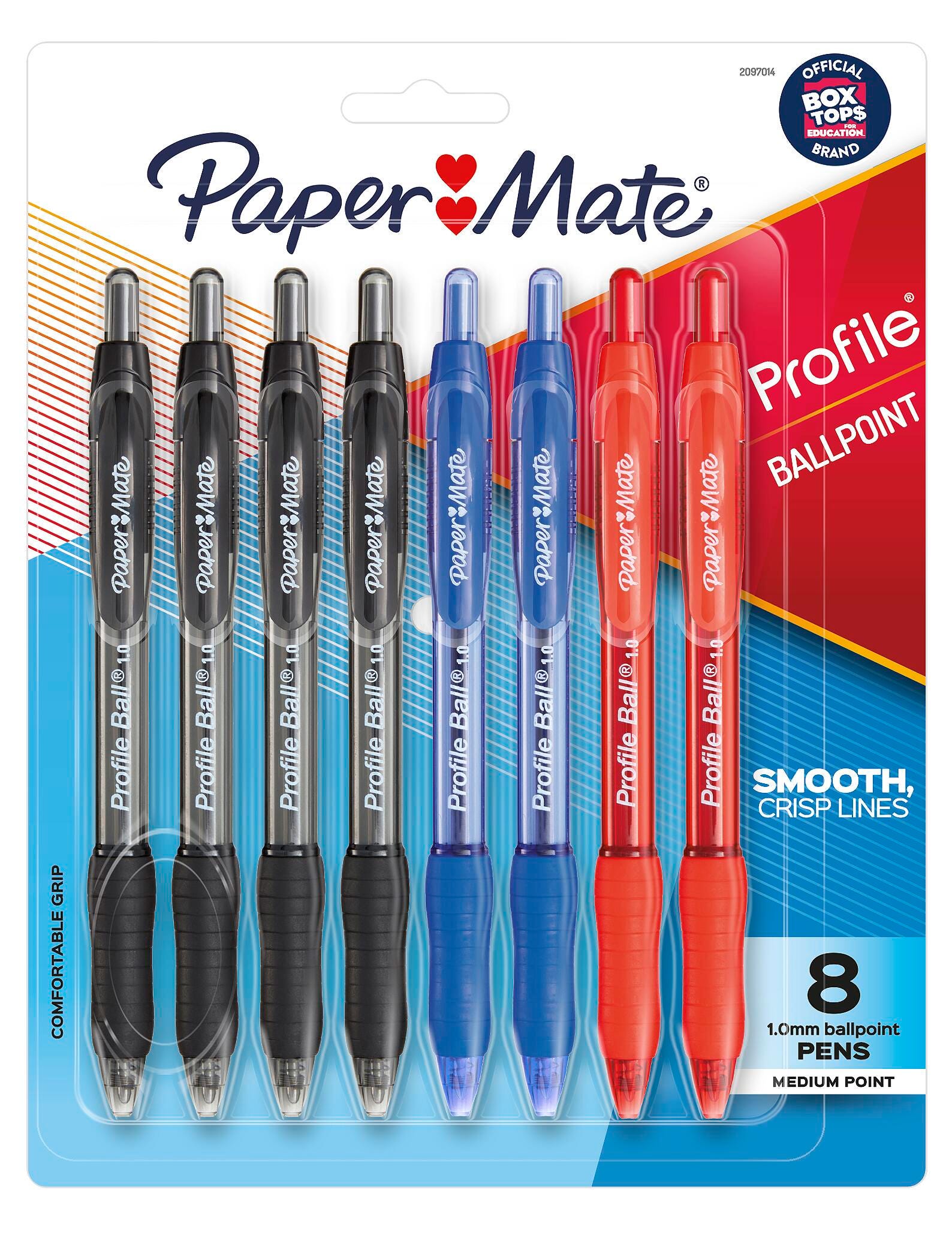 PEN PM PROFILE BALLPOINT RT 1.0MM BUS ASST BLACK/BLUE/RED PACK OF 8