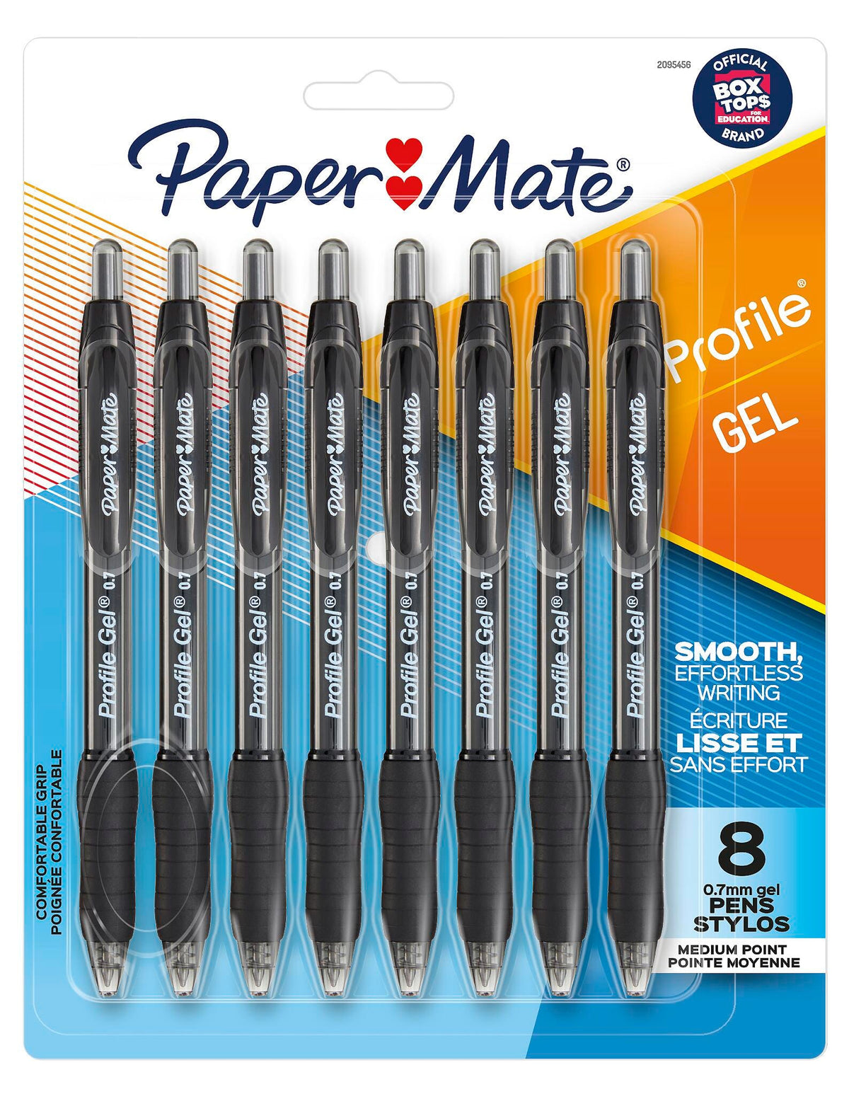 PEN PM PROFILE GEL RT MED 0.7MM BLACK PACK OF 8