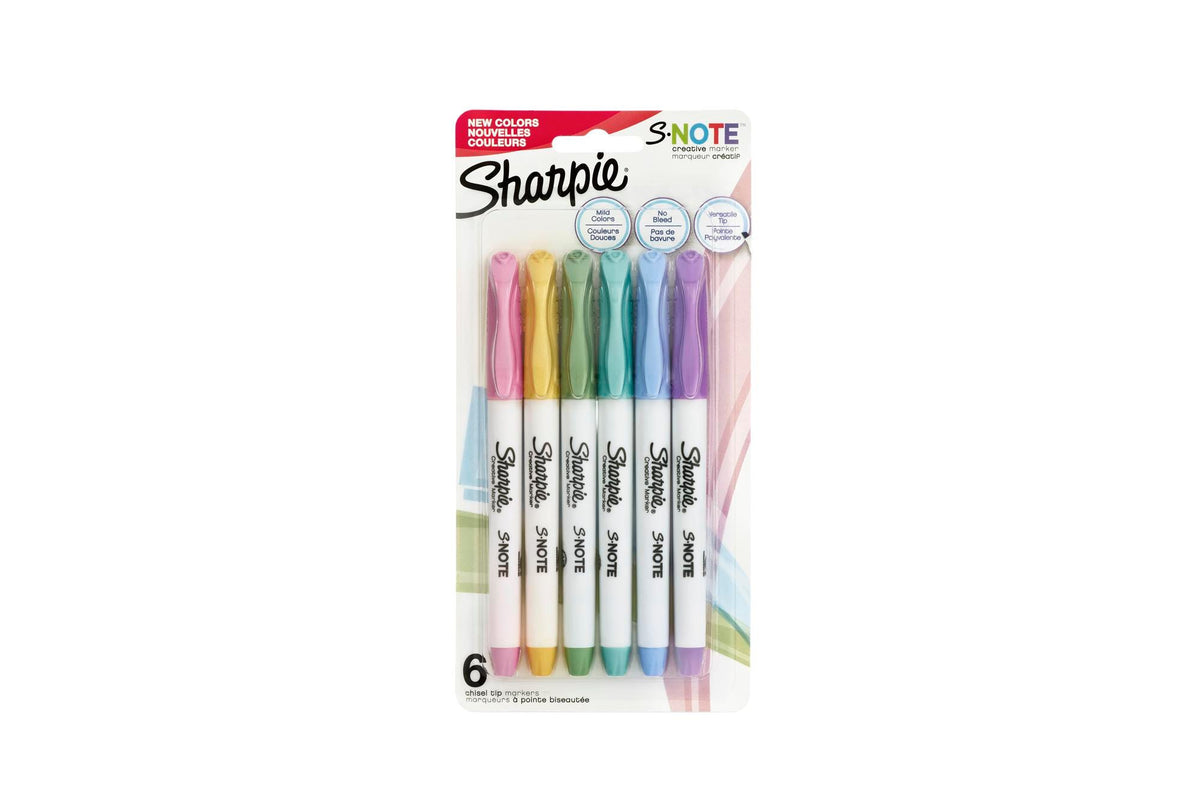 MARKER SHARPIE S-NOTE ASST SET OF 6