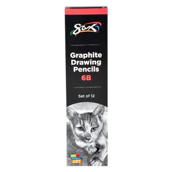 PENCILS DRAWING GRAPHITE SAX 6B PACK OF 12