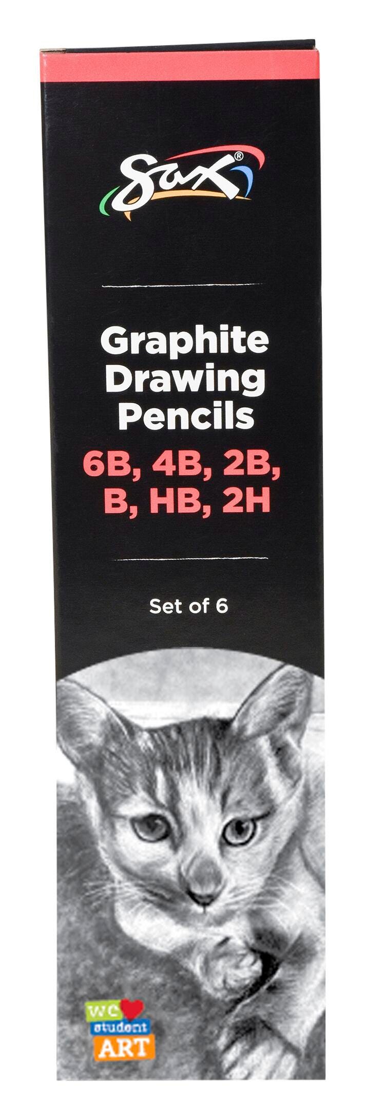 PENCILS DRAWING GRAPHITE SAX SET OF 6