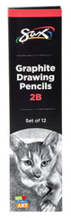 PENCILS DRAWING GRAPHITE SAX 2B PACK OF 12