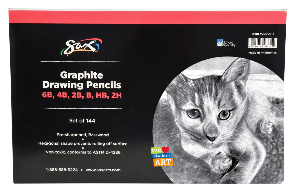 PENCILS DRAWING GRAPHITE SAX CLASSROOM PACK ASST HARDNESS SET OF 144