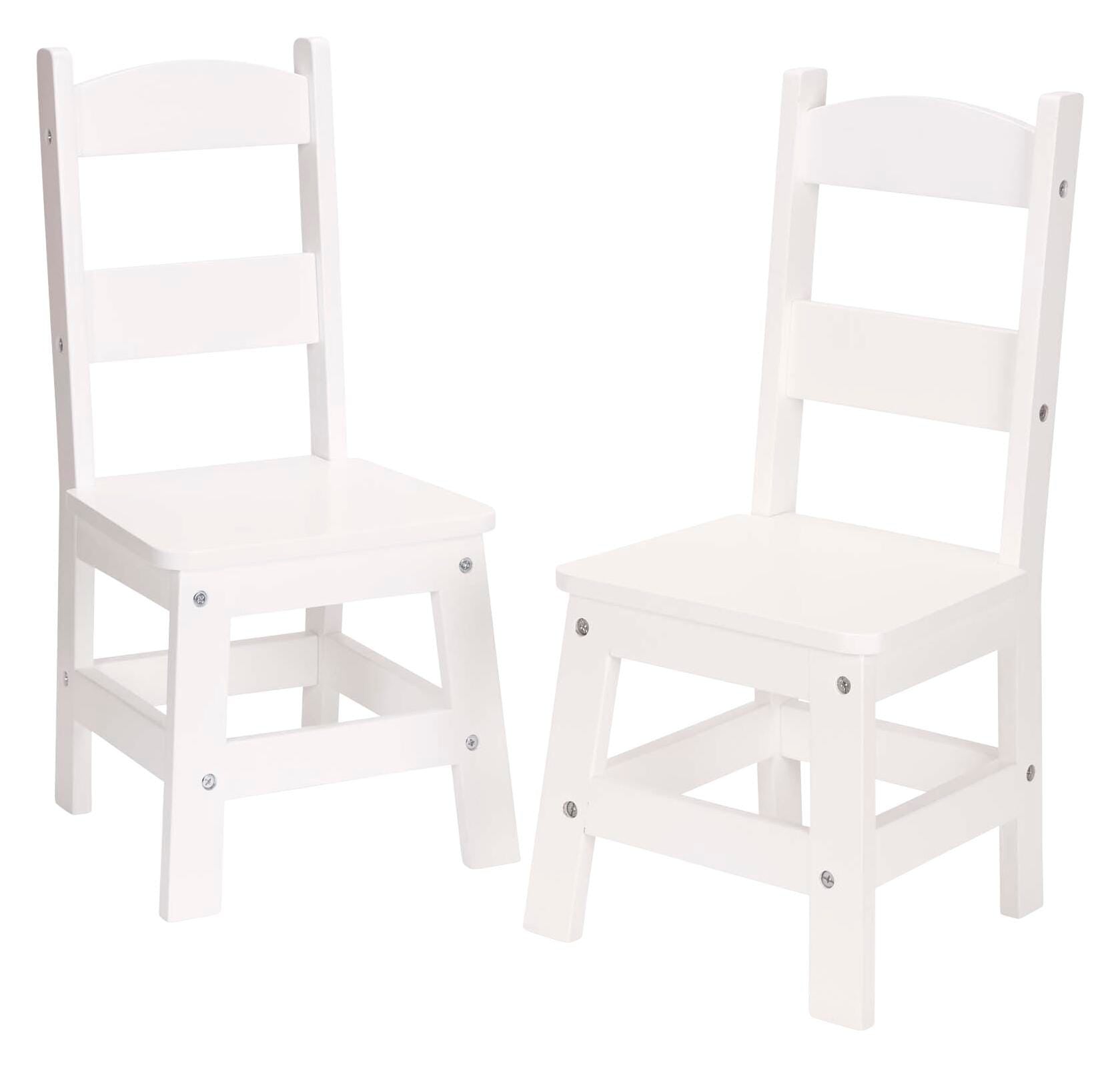 MELISSA AND DOUG WOODEN CHAIRS - 12 X 11-1/2 X 24-3/4 INCHES - WHITE - SET OF 2