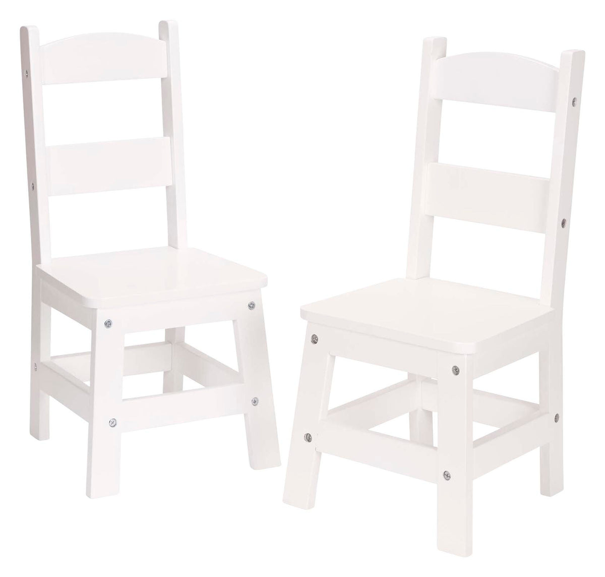 MELISSA AND DOUG WOODEN CHAIRS - 12 X 11-1/2 X 24-3/4 INCHES - WHITE - SET OF 2