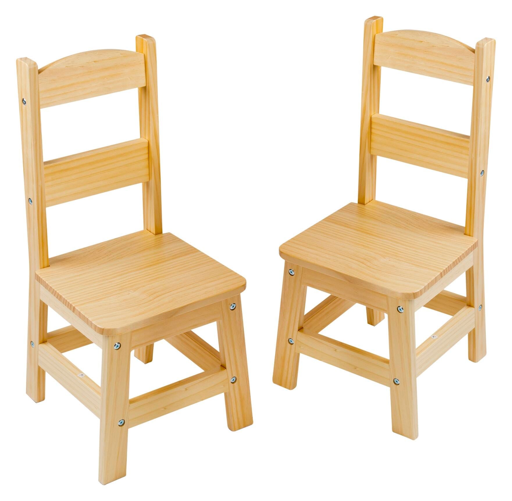 MELISSA AND DOUG WOODEN CHAIRS - 12 X 11-1/2 X 24-3/4 INCHES - NATURAL - SET OF 2