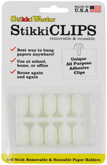STIKKIWORKS ADHESIVE CLIPS IN BLISTER PACK WHITE PACK OF 20