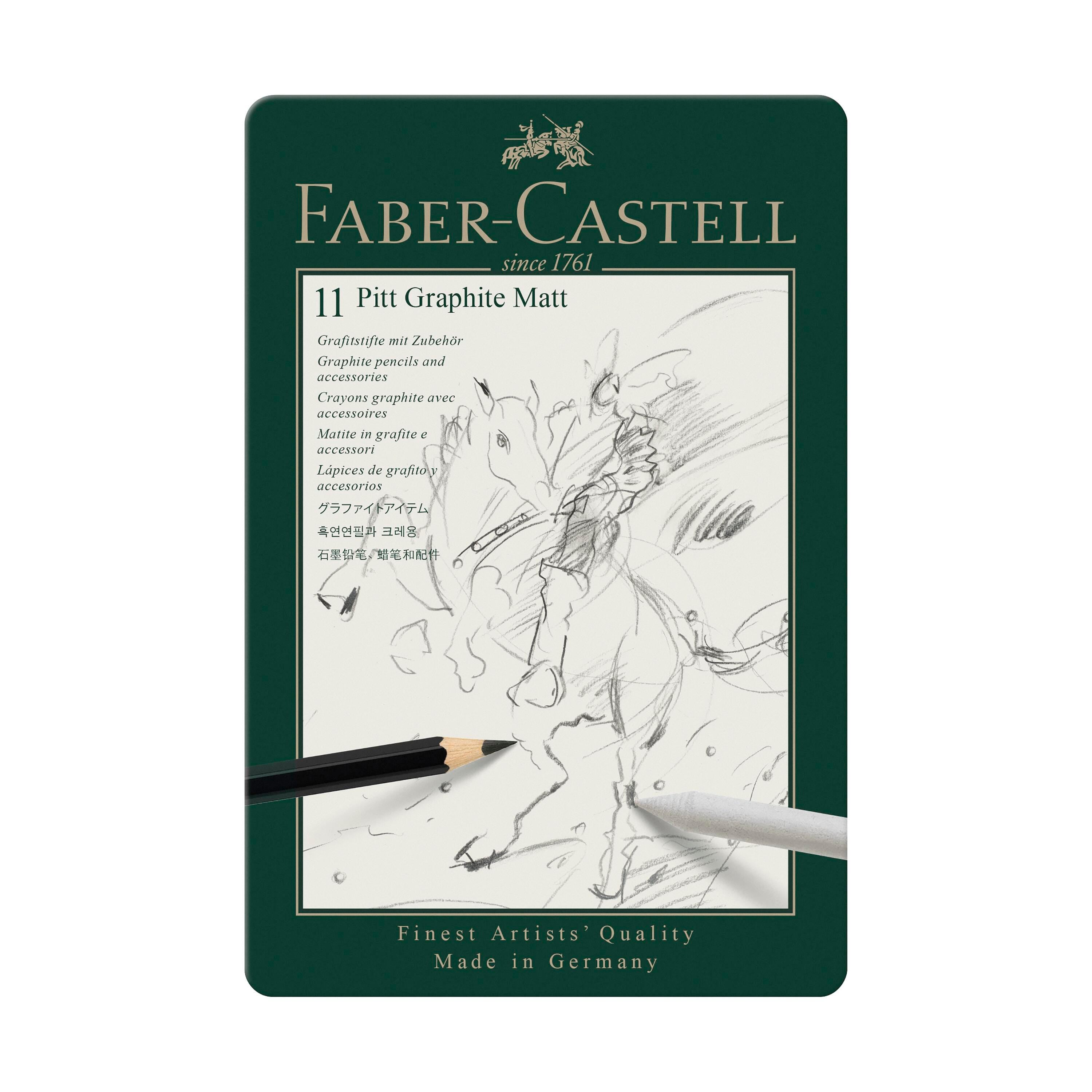 PENCILS DRAWING GRAPHITE FABER CASTELL MATTE ASST HARDNESS SET OF 11