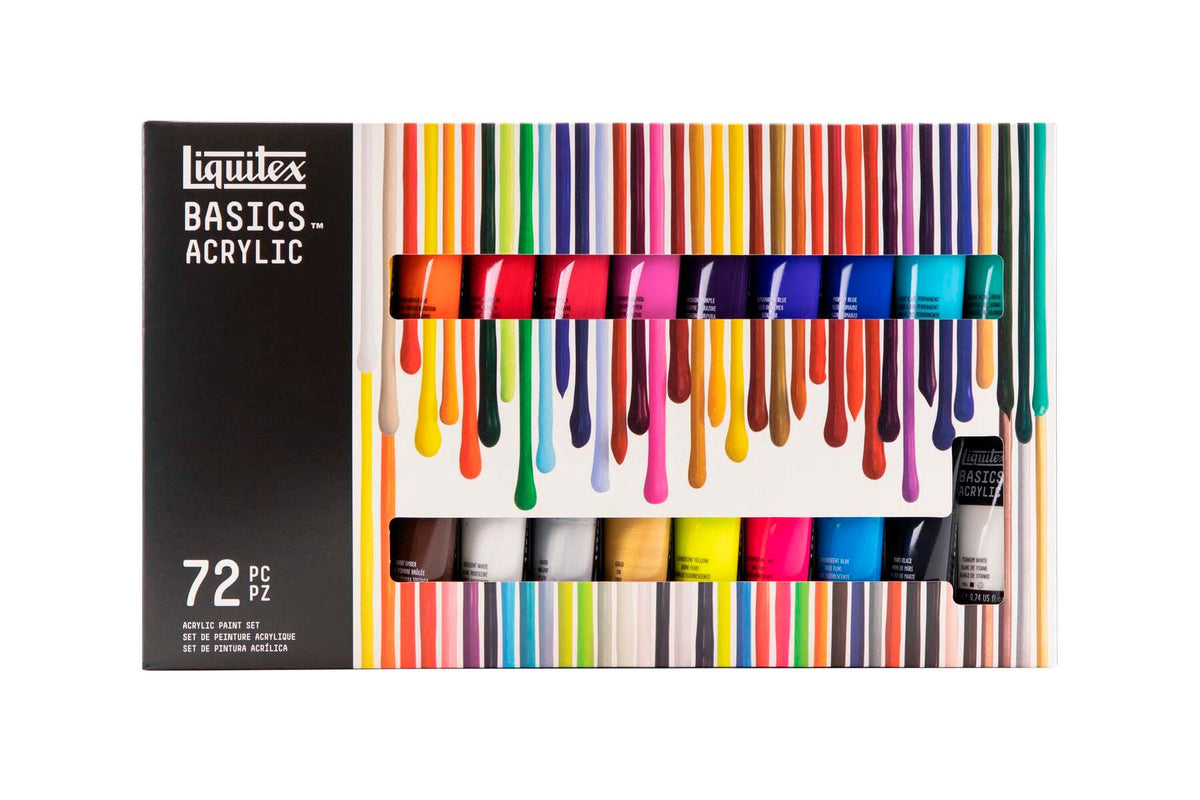 PAINT ACRYLIC LIQUITEX BASICS 0.74 OZ ASST COLORS SET OF 72