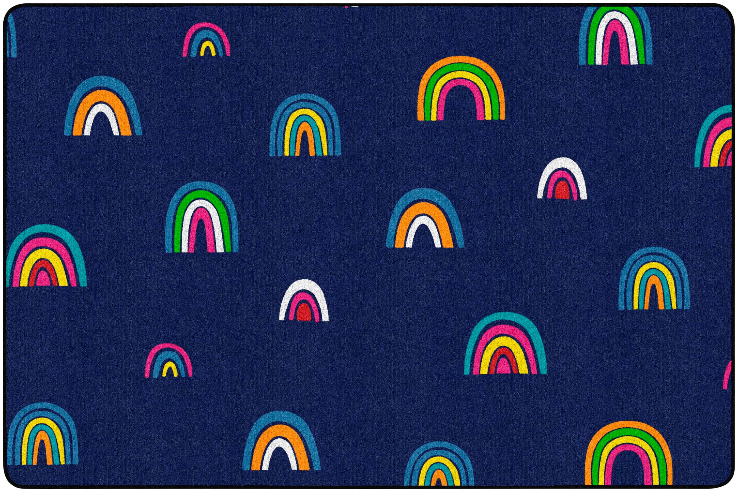 CHILDCRAFT - CARPETS - ABC FURNISHINGS ALL OVER RAINBOWS - RECTANGLE - 6 FT X 9 FT - SPECIFY CARPET COLOR
