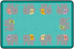 CHILDCRAFT - CARPETS - COUNTING ELEPHANTS - RECTANGLE - 4 FT X 6 FT - SPECIFY CARPET COLOR