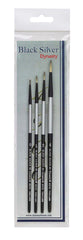 BRUSH DYNASTY BLACK SILVER ROUND SET OF 4