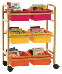 SMALL BAMBOO BOOK BROWSER CART VIBRANT WARM TUB COMBO