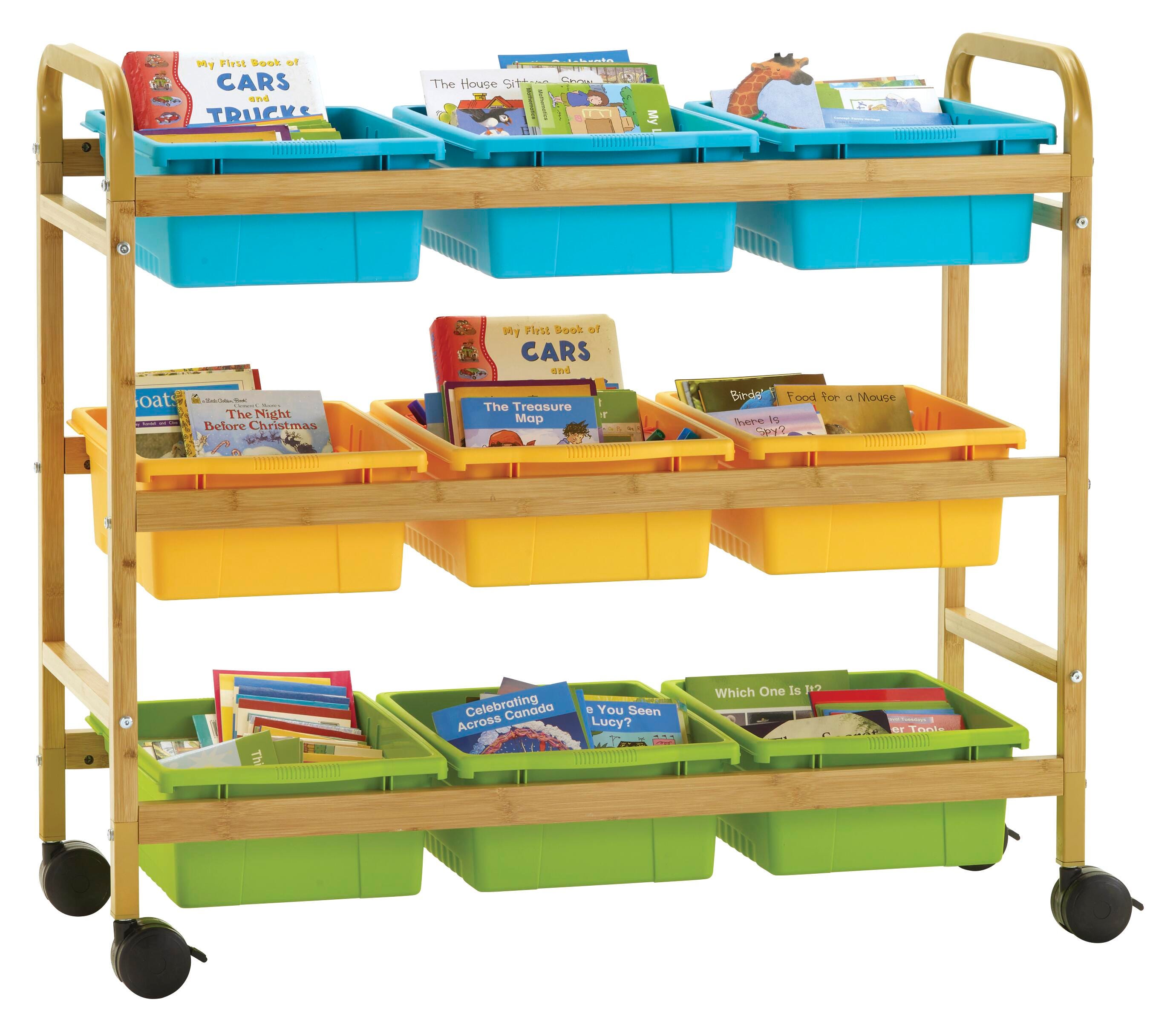 BAMBOO BOOK BROWSER CART WITH VIBRANT COOL TUB COMBO