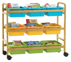 BAMBOO BOOK BROWSER CART WITH VIBRANT COOL TUB COMBO