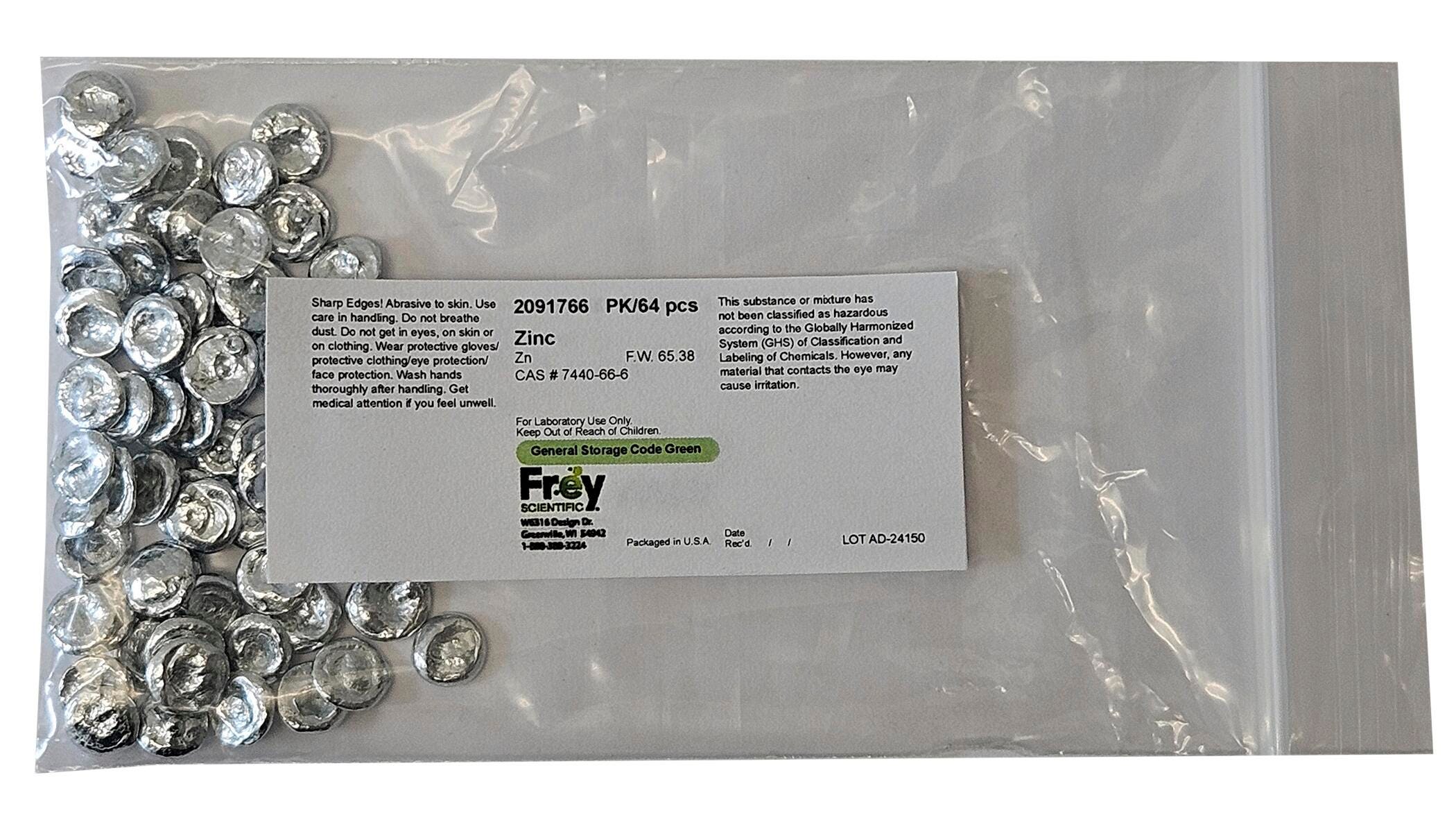 CHEM ZINC METAL SMALL PIECES - 64 PIECES