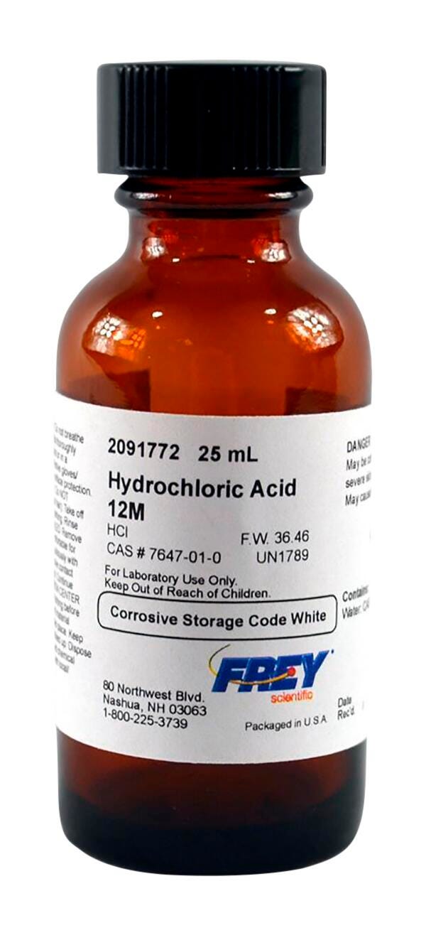 CHEM HYDROCHLORIC ACID 12M LG 25ML