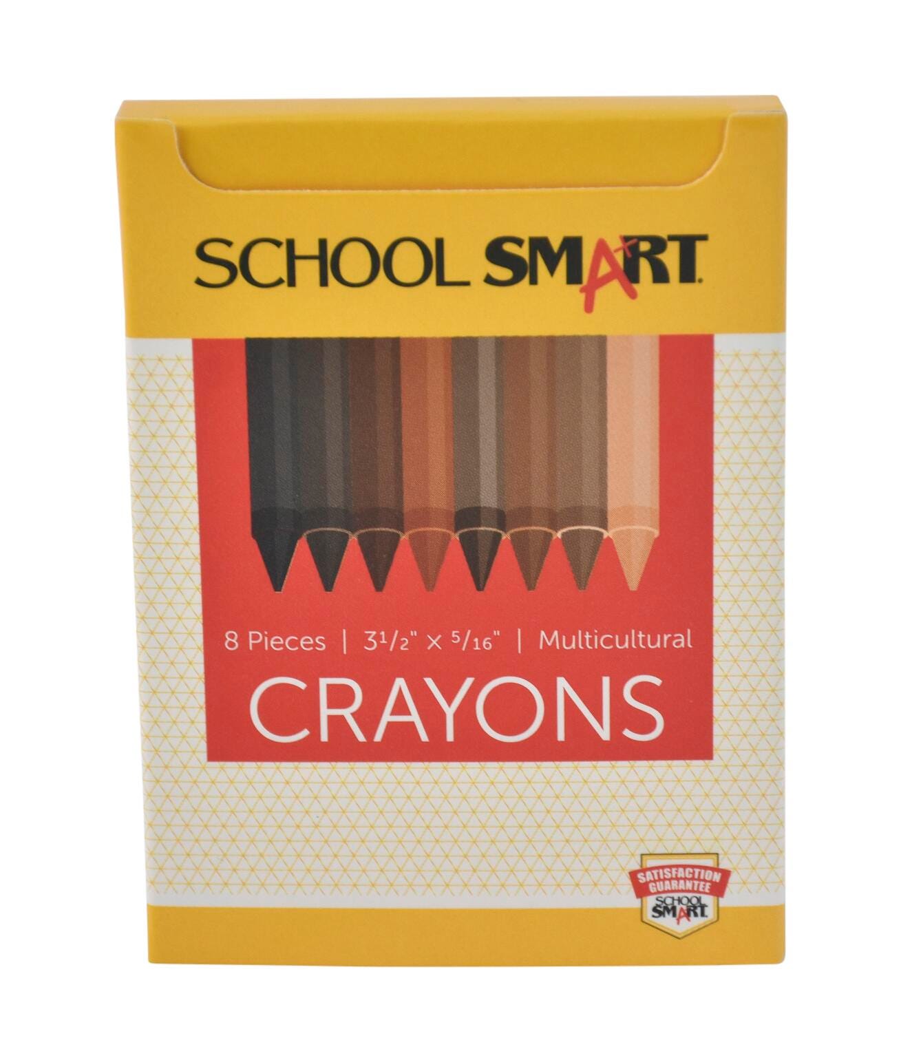 CRAYONS SCHOOL SMART STANDARD ASST MULTICULTURAL SET OF 8