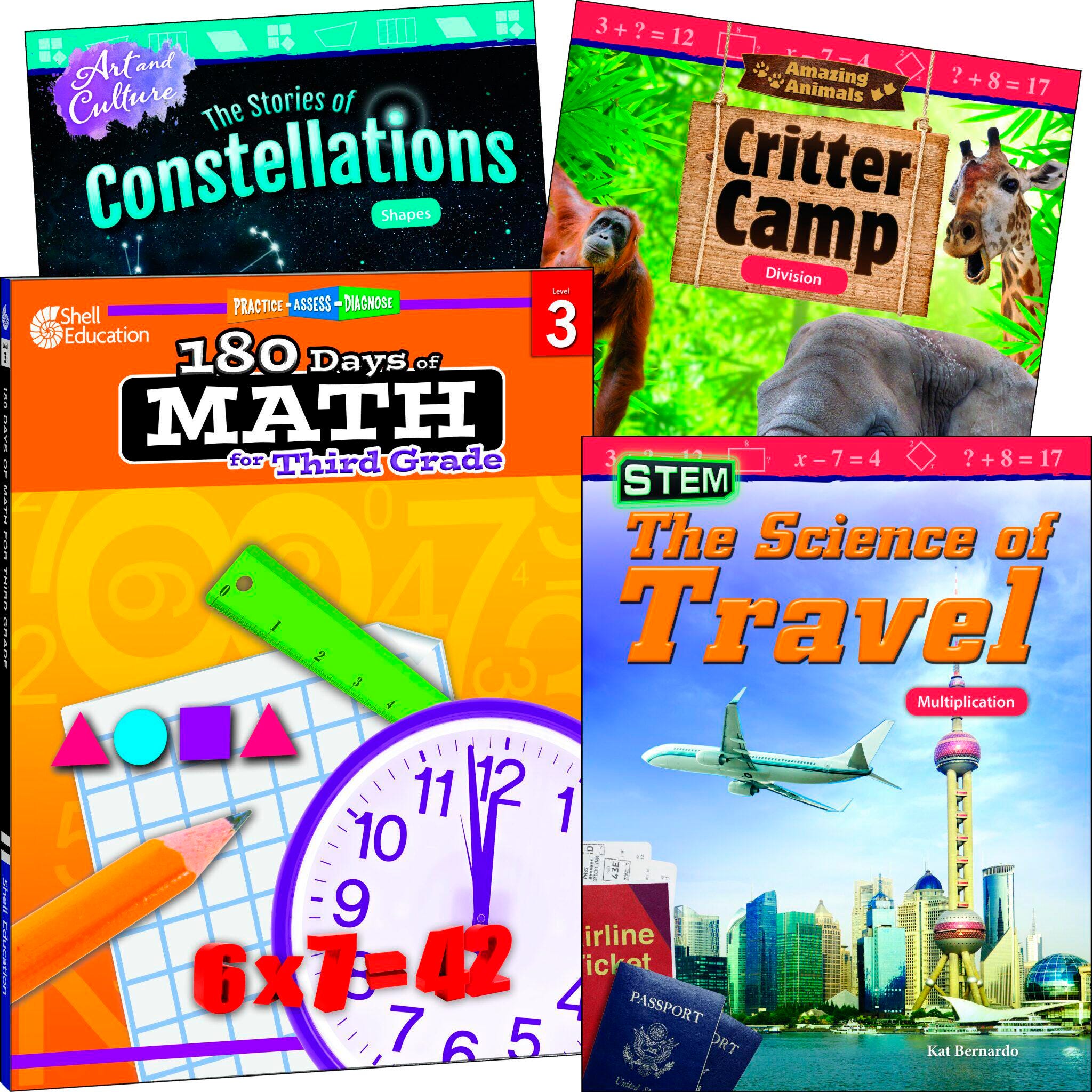 LEARN AT HOME - EXPLORE MATH BUNDLE GRADE 3 - 4-BOOK SET