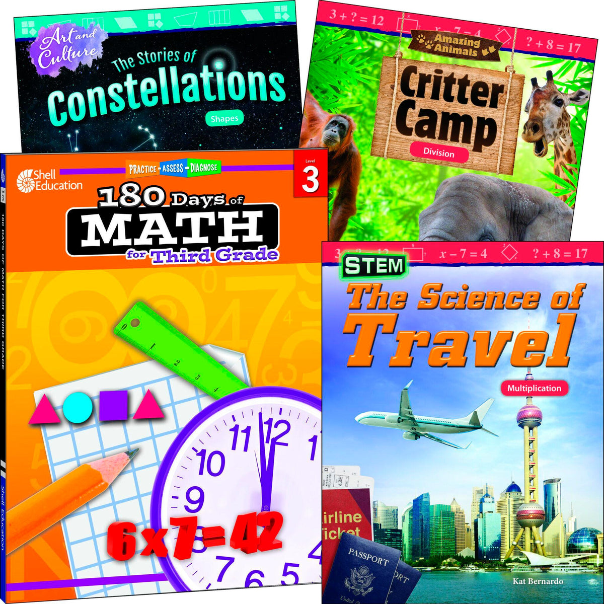 LEARN AT HOME - EXPLORE MATH BUNDLE GRADE 3 - 4-BOOK SET