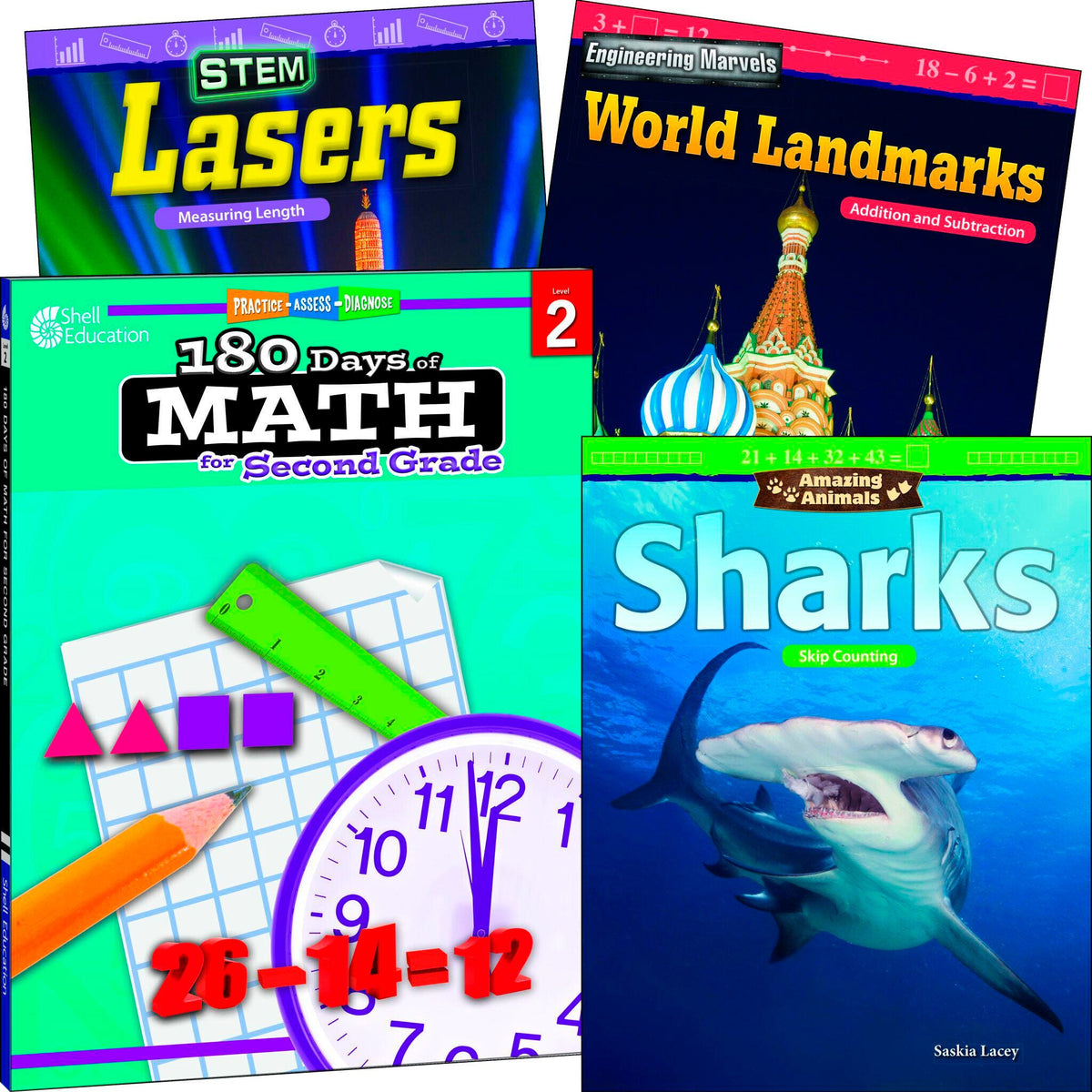 LEARN AT HOME - EXPLORE MATH BUNDLE GRADE 2 - 4-BOOK SET