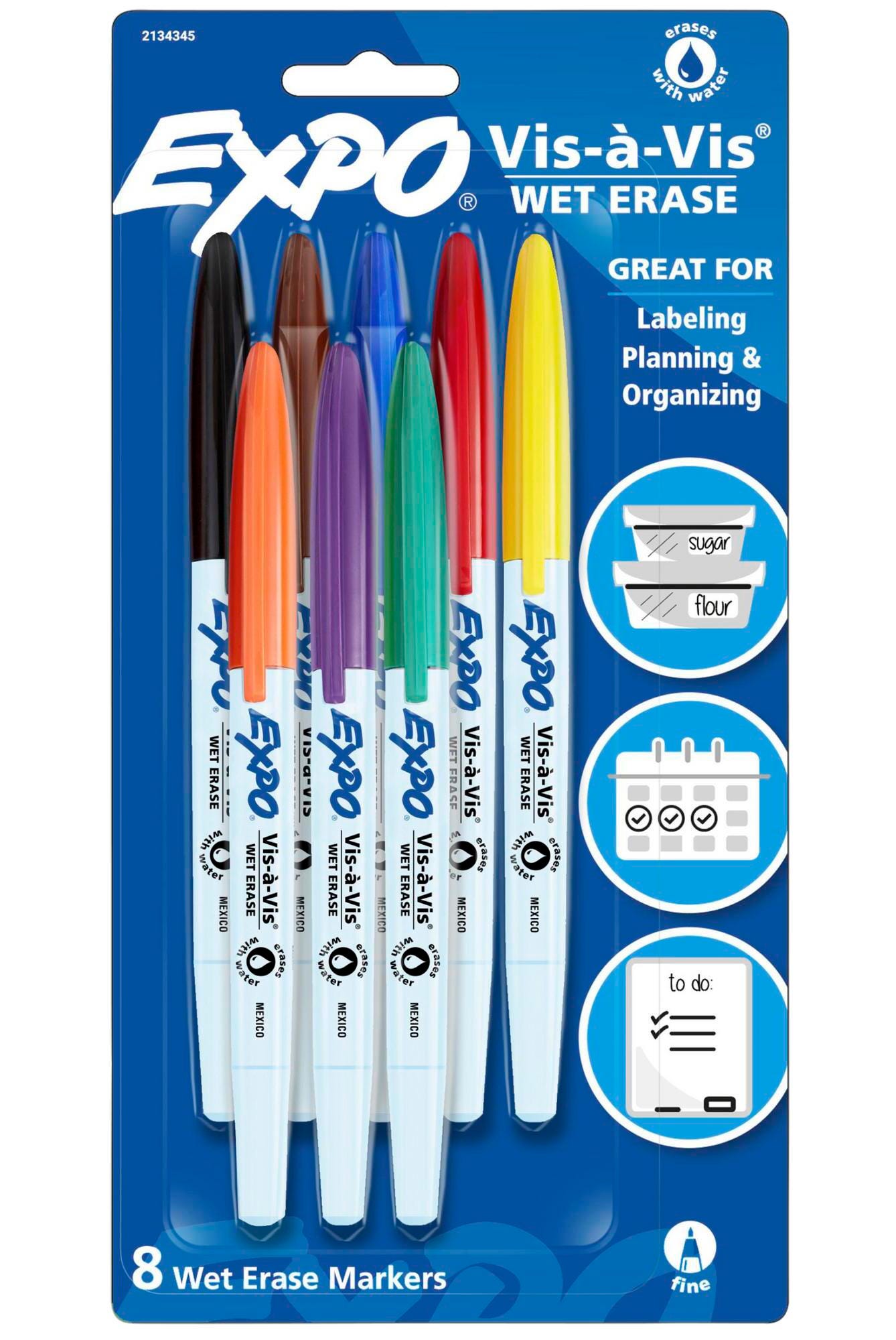 MARKER WET-ERASE VIS-A-VIS ULTRAFINE ASST SET OF 8