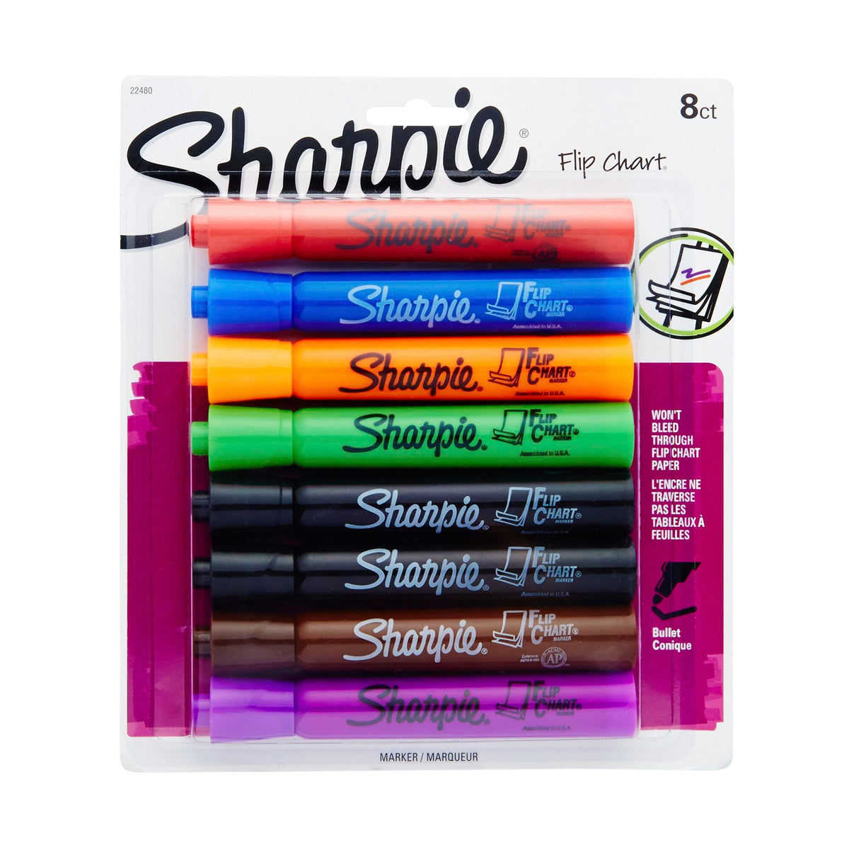 MARKER SHARPIE FLIPCHART ASSORTED SET OF 8
