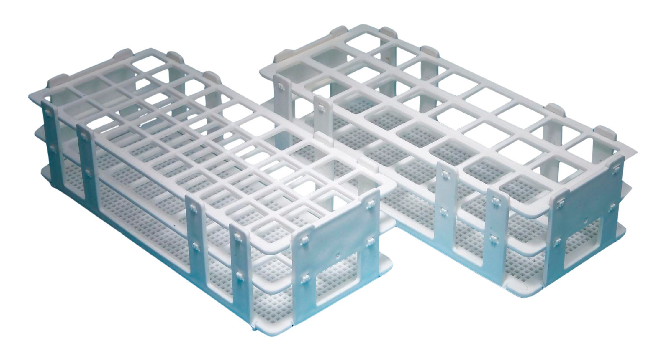 UNITED SCIENTIFIC PLASTIC TEST TUBE RACKS WET/DRY FOR 16MM TUBES 60 PLACES