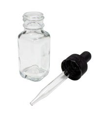 UNITED SCIENTIFIC BOTTLES WITH DROPPER SQUARE FLINT GLASS 1OZ