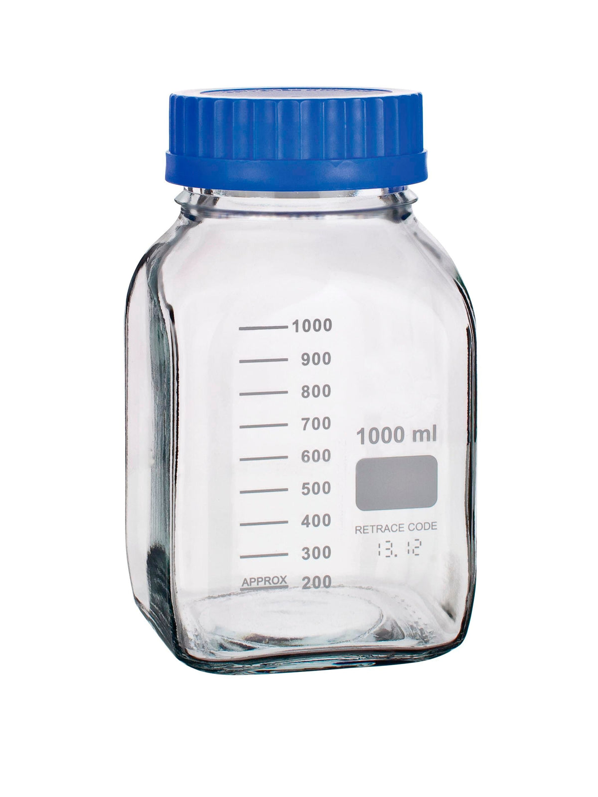 UNITED SCIENTIFIC MEDIA/STORAGE BOTTLES WIDE MOUTH SQUARE BOROSILICATE 1000ML