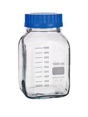 UNITED SCIENTIFIC MEDIA/STORAGE BOTTLES WIDE MOUTH SQUARE BOROSILICATE 1000ML
