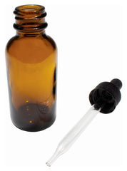 UNITED SCIENTIFIC BOTTLES WITH DROPPER BOSTON ROUND AMBER 4OZ