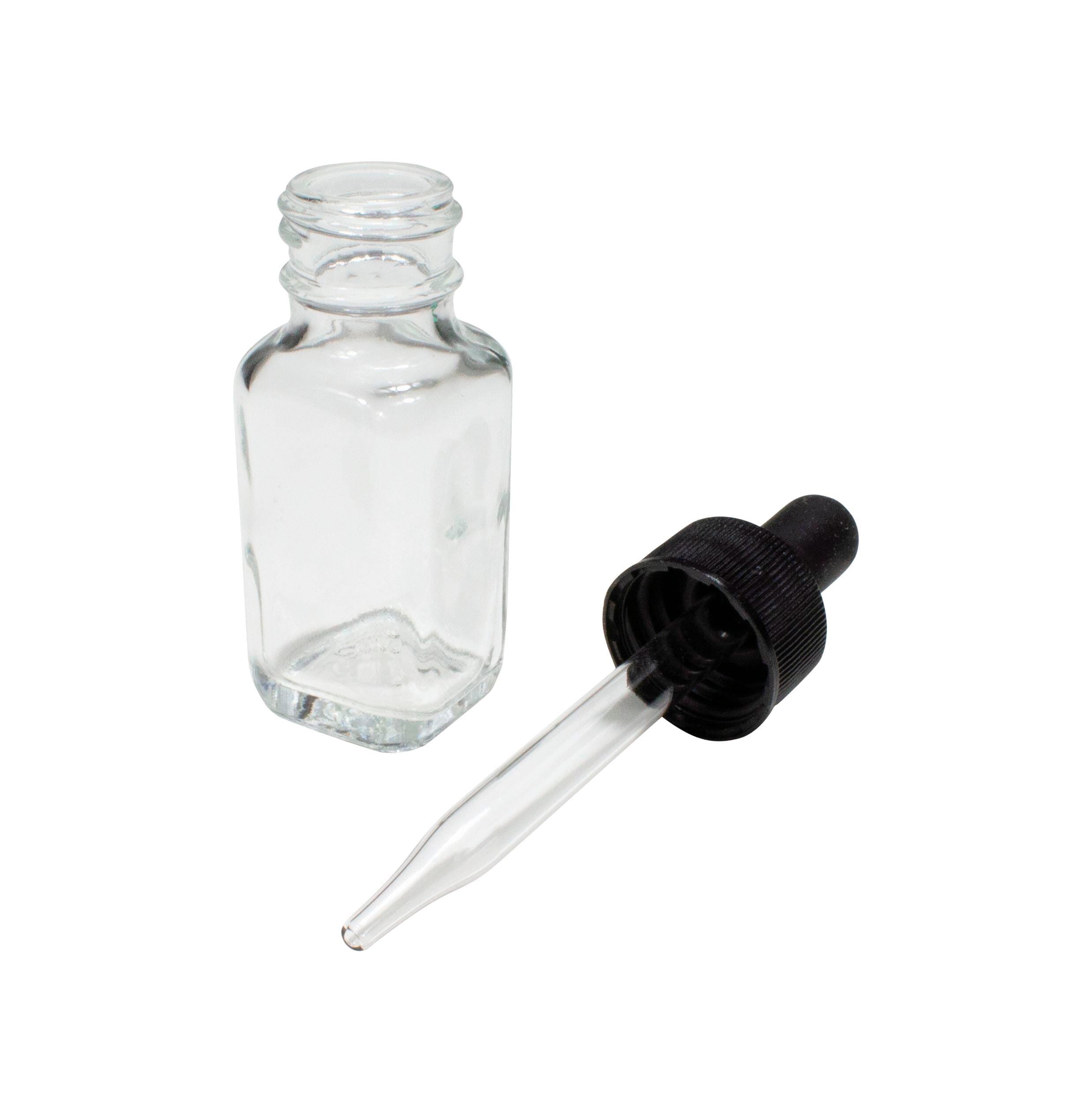 UNITED SCIENTIFIC BOTTLES WITH DROPPER SQUARE FLINT GLASS 05OZ