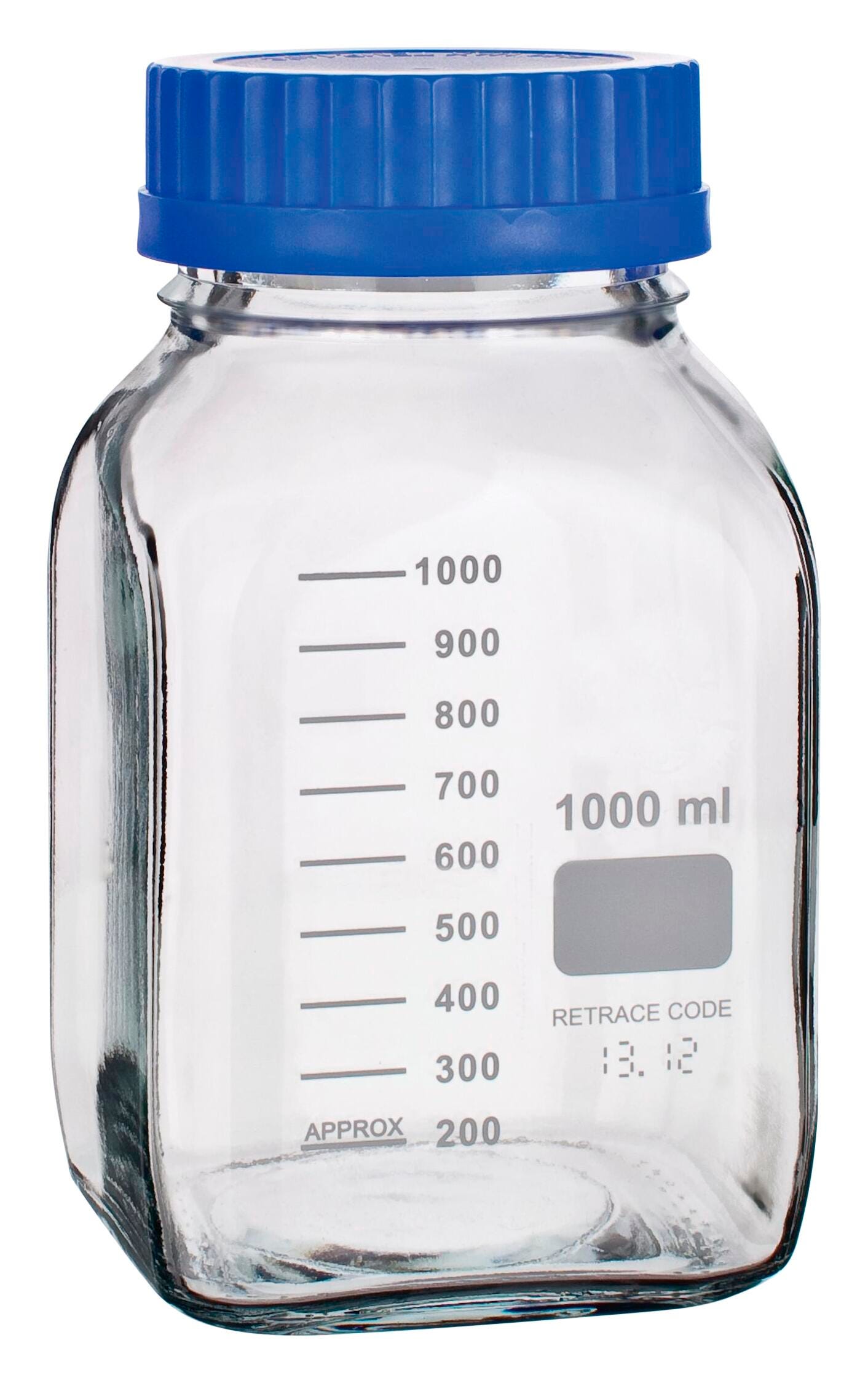 UNITED SCIENTIFIC MEDIA/STORAGE BOTTLES WIDE MOUTH SQUARE BOROSILICATE 5000ML