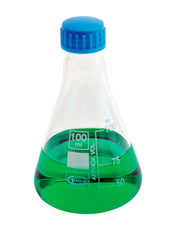 UNITED SCIENTIFIC ERLENMEYER FLASK W/SCREW CAP BOROSILICATE GLASS 250ML