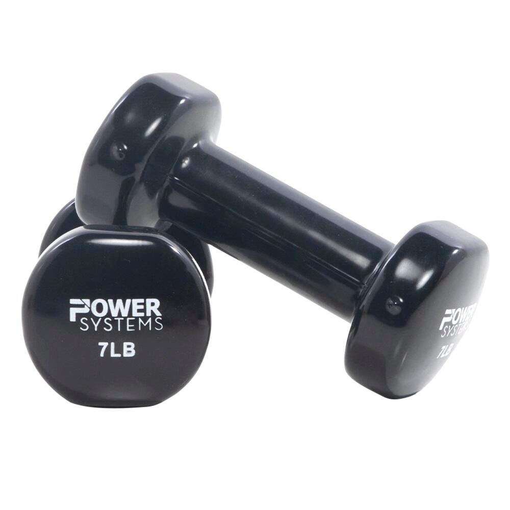 DELUXE VINYL COATED DUMBBELL 7 LBS BLACK PAIR