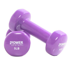 DELUXE VINYL COATED DUMBBELL 5 LBS PURPLE PAIR