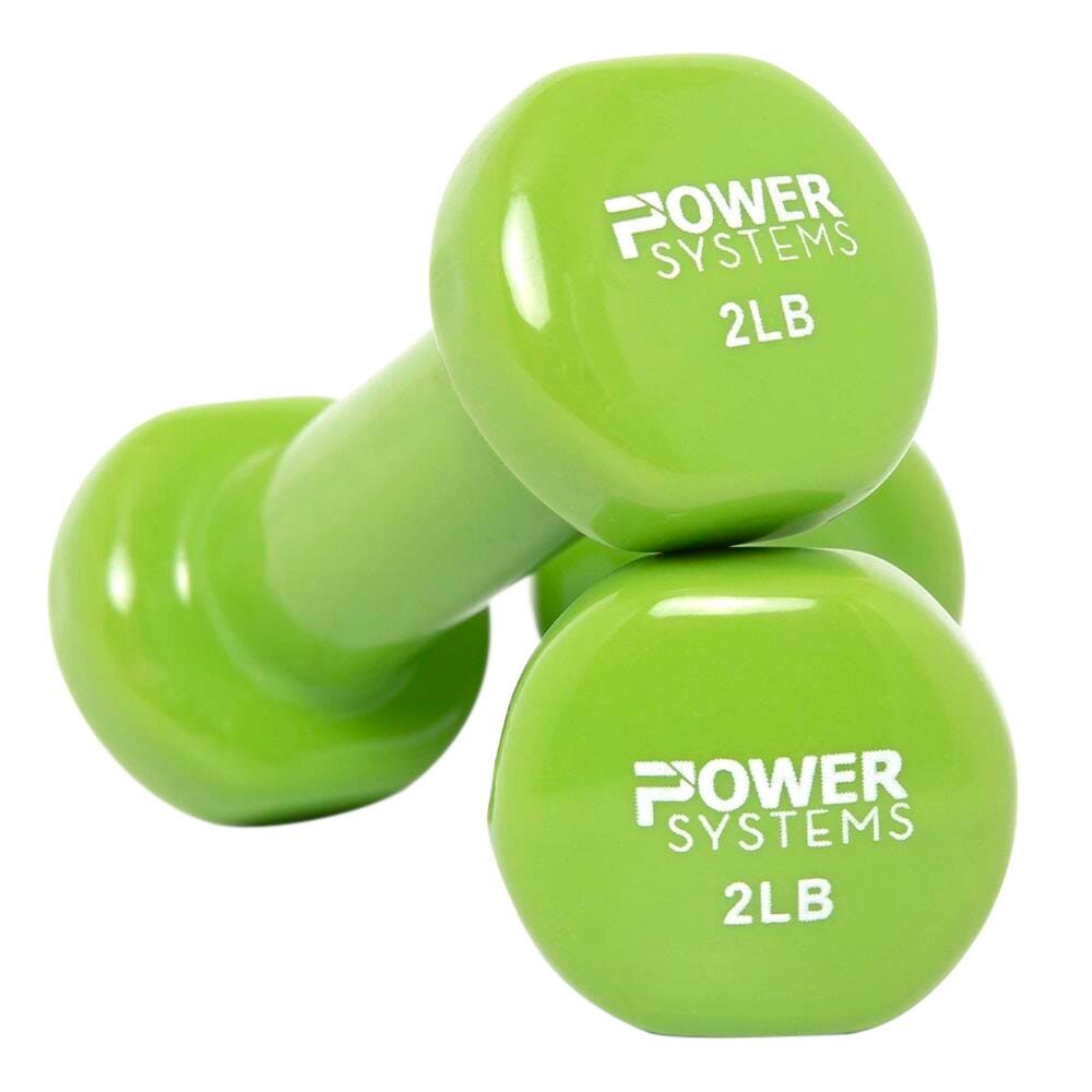 DELUXE VINYL COATED DUMBBELL 2 LBS LIME PAIR