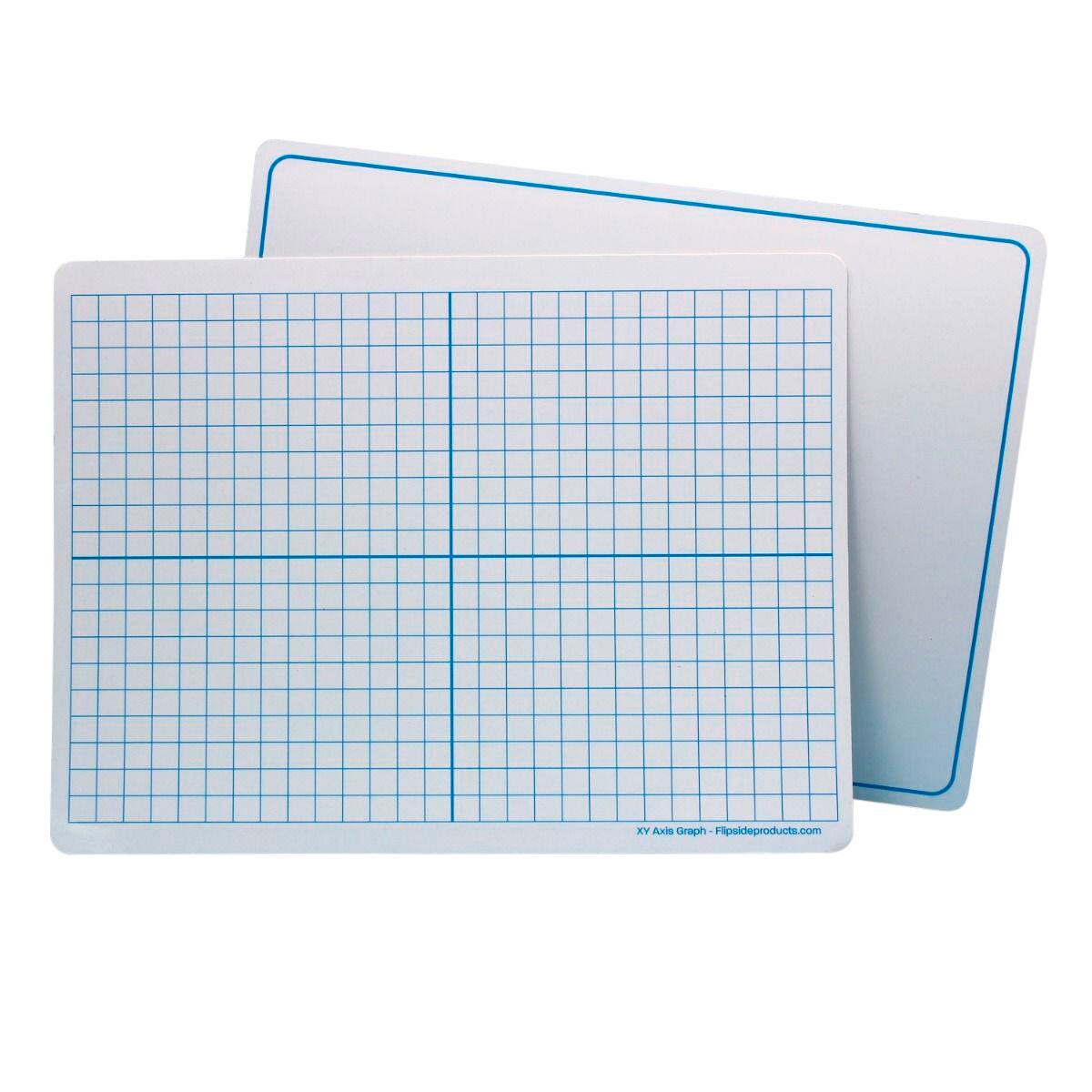 DRY ERASE MAT TWO SIDED XY AXIS/PLAIN WHITE PACK OF 24