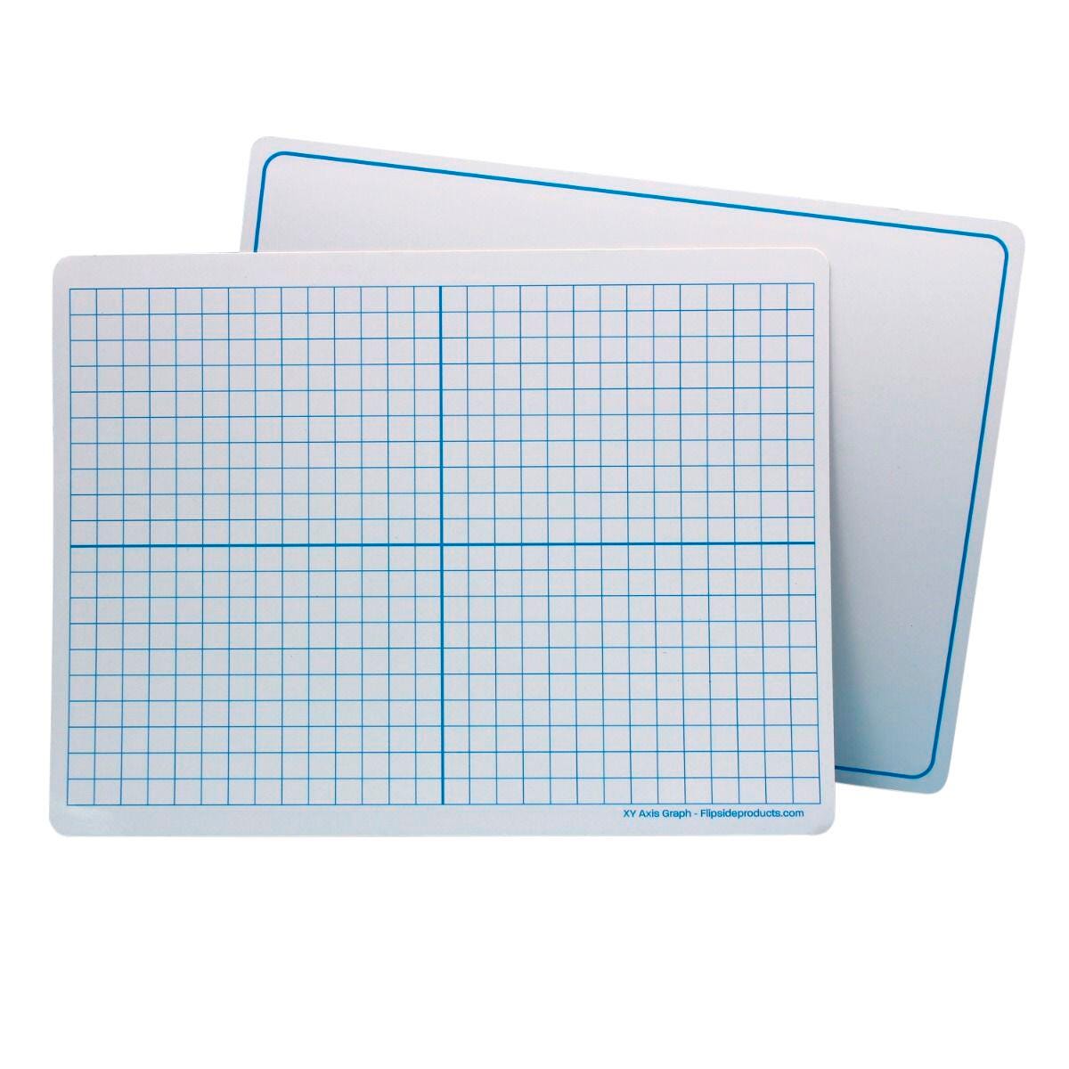 DRY ERASE MAT MAGNETIC TWO SIDED XY AXIS/PLAIN WHITE PACK OF 48