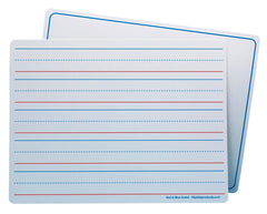 DRY ERASE MAT MAGNETIC TWO SIDED RULED SIDE RED/BLUE PLAIN SIDE WHITE PACK OF 12