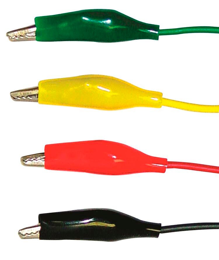 UNITED SCIENTIFIC ALLIGATOR CLIP LEADS 12 INCHES PACK OF 6