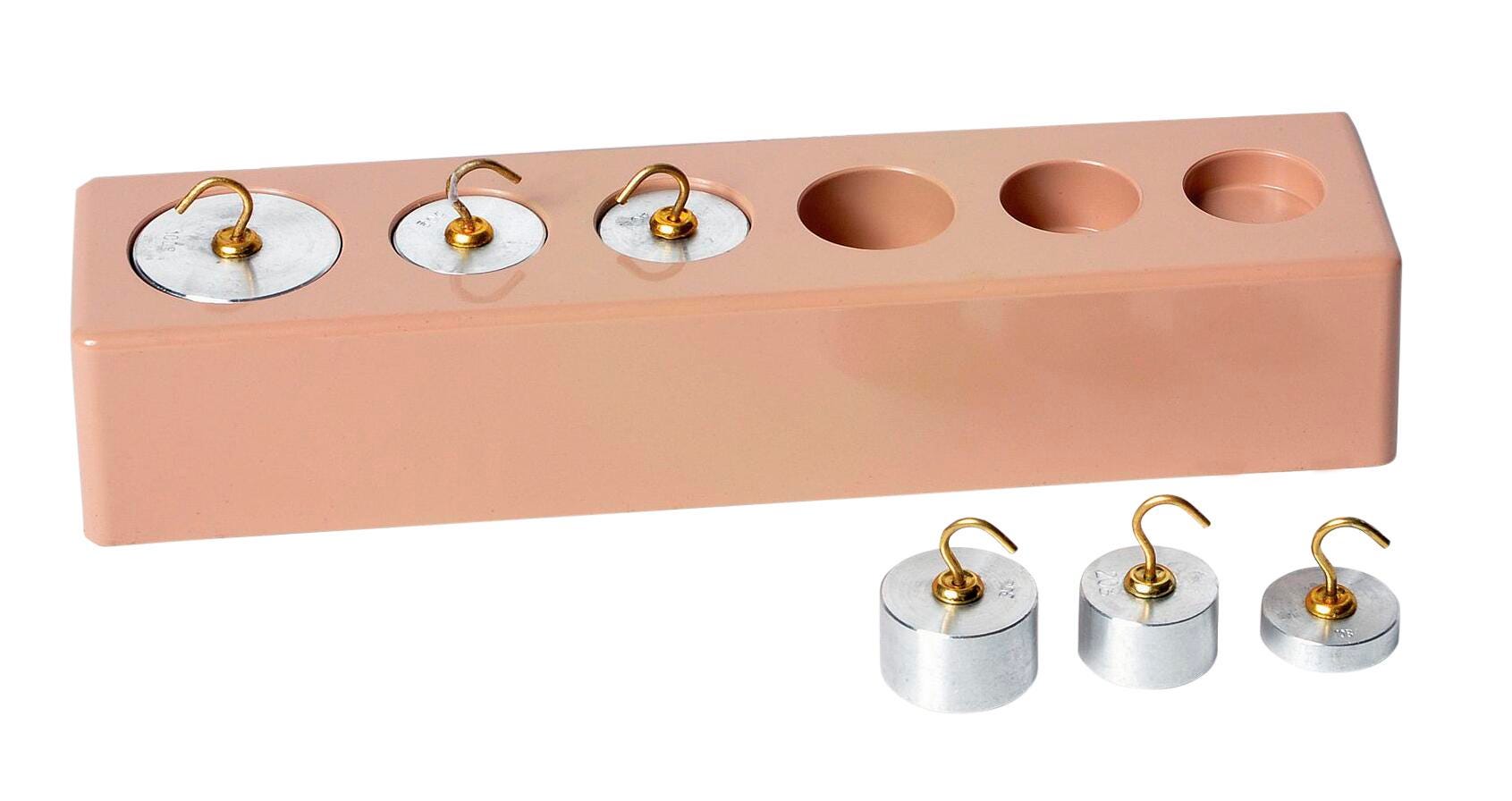 UNITED SCIENTIFIC HOOKED WEIGHT SET OF 6 ALUMINUM