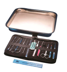 UNITED SCIENTIFIC DISSECTING INSTRUMENTS DELUXE SET OF 14 WITH DISSECTING TRAY