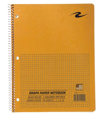 WB NOTEBOOK GREEN 11X8.5 5X5 QUAD RULED 80 SHTS