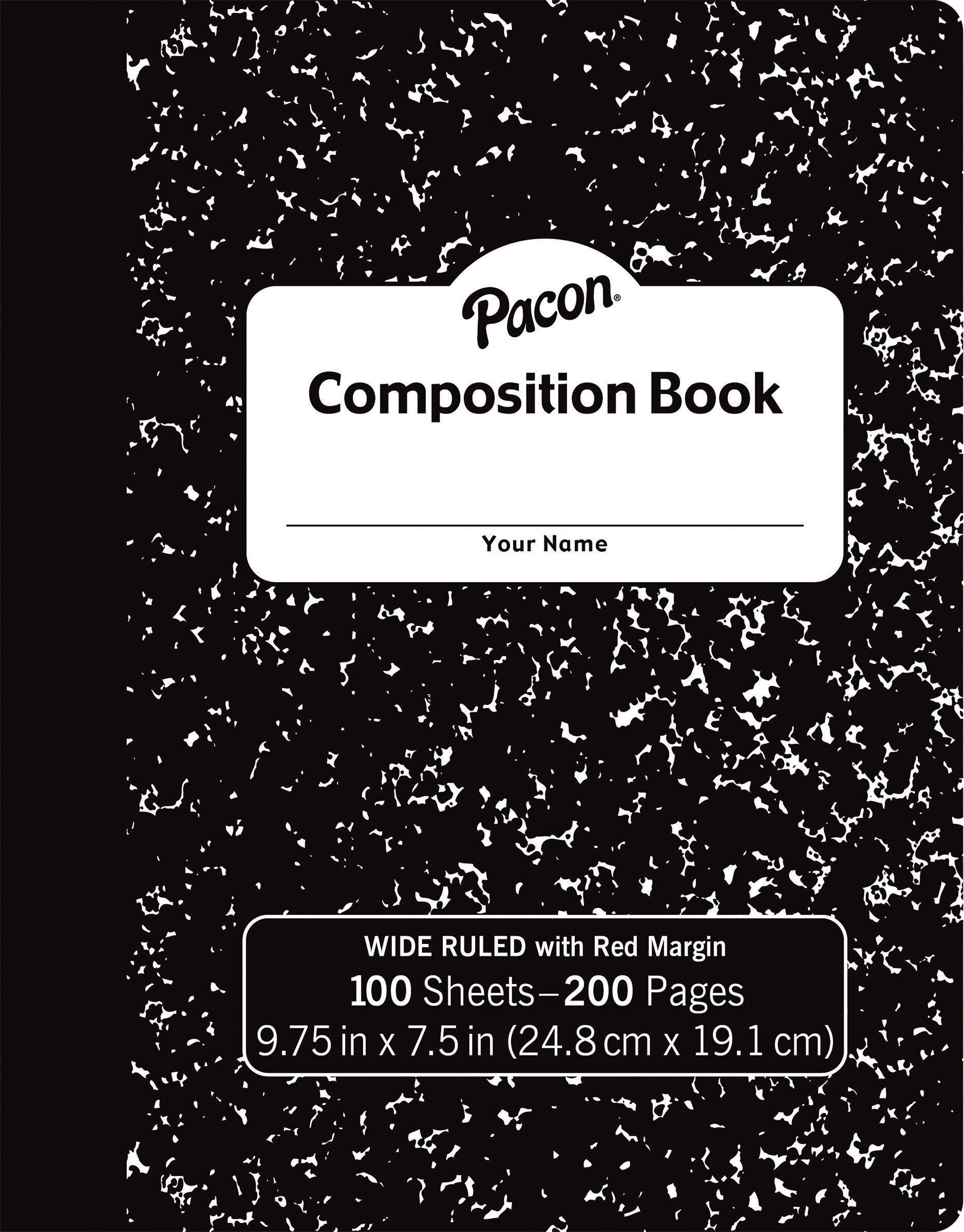 PAPER COMP BK HRD CVR 9.75X7.5 IN 100 SHT WIDE RULED