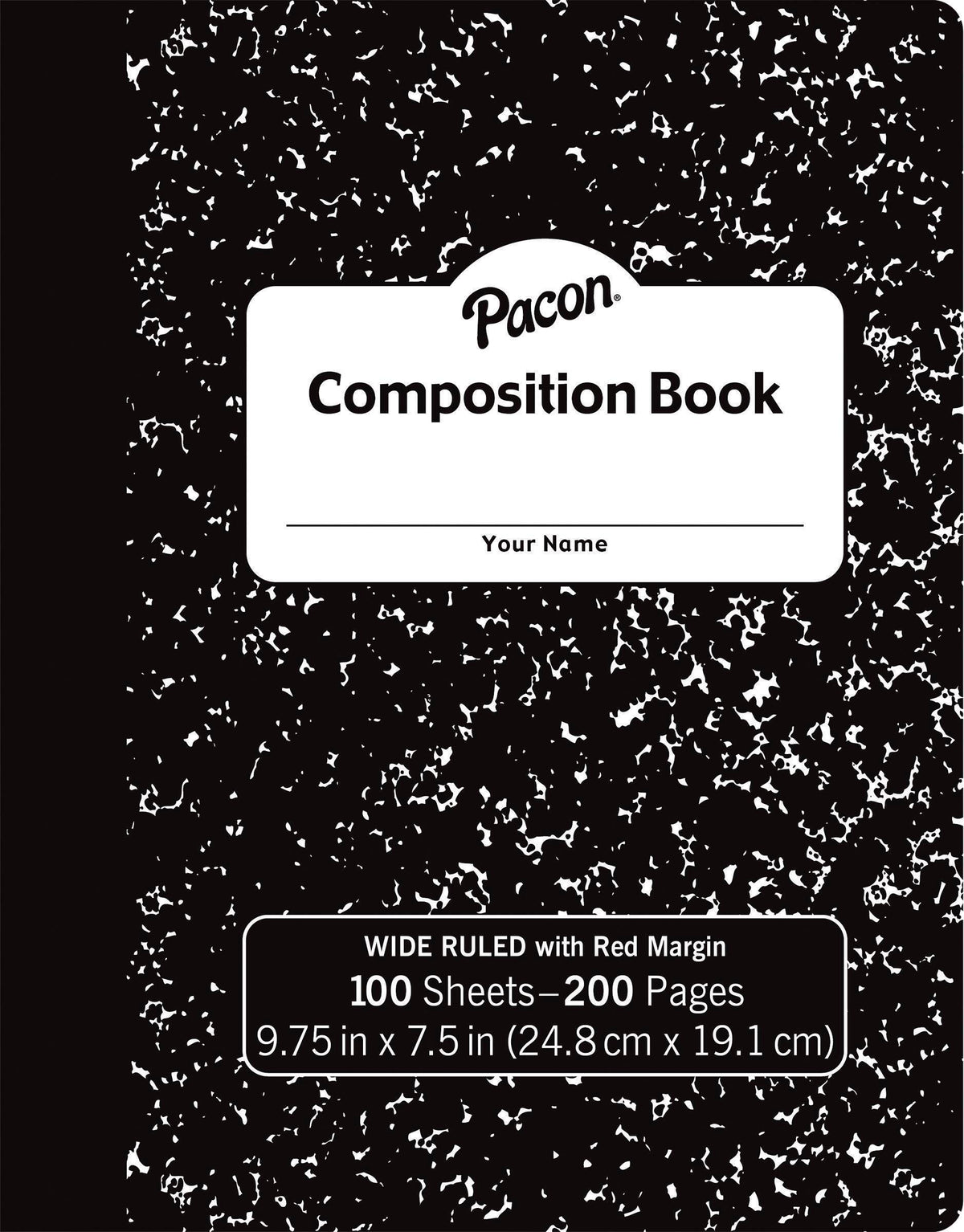 PAPER COMP BK HRD CVR 9.75X7.5 IN 100 SHT WIDE RULED